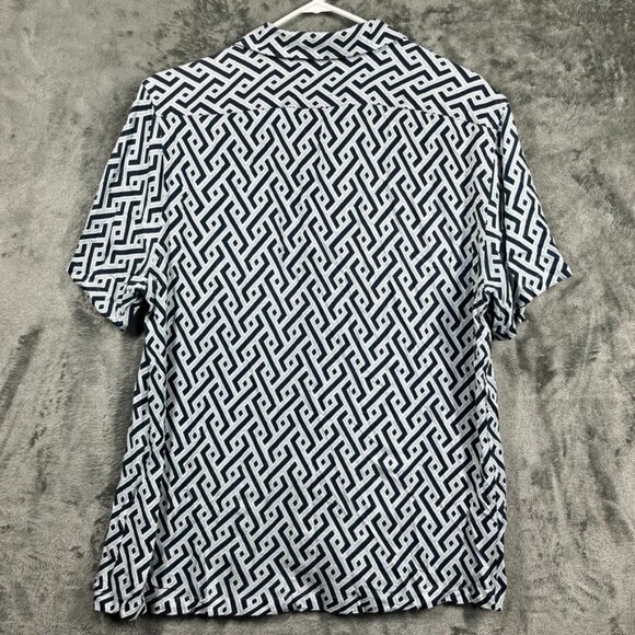 LOT 2 Reiss Shirt Men Large Short Sleeve Button Up Floral Geometrical OpenCollar - Picture 12 of 12